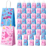 Dansydaisy 48 Pcs Hot Pink Goodie Bags Princess Gift Princess Party Favor Cute Candy Treat Bags with Handles for Birthday Party 
