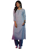 Libas Women'S Cotton Geometric Straight Kurta (37244_White