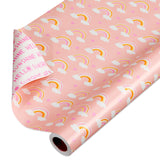 American Greetings 175 sq. ft. Reversible Wrapping Paper for Baby Showers, Kid's Birthdays and All Occasions, Rainbows and Heart