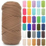 Tshirt Yarn for Crocheting,Coffee Brown T Shirt Chunky Elastic Fabric Thick T-Shirt Crochet Yarn for Beginners Crocheting Hand K