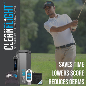 Clean Flight Premium Golf Ball Washer - Portable Cleaner for Golf Bag or Cart - Best Golf Accessories Gifts for Men & Women.