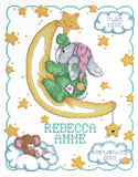 Janlynn Cross Stitch Kit, 14Inch by 11Inch, Crescent Moon Birth Announcement, White