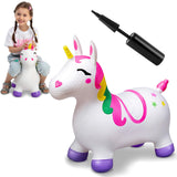 JOYIN Bouncy Unicorn Horse, Kids Ride On Bouncer, Toddler Girl Bouncing Animal Hopper, Inflatable Hopping Toy for Birthday Gift,