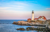 Portland Head Lighthouse Fabric Panel, OCE-039, Panel Size is 27X 17.75  , Quality Quilting Cotton