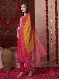Gosriki Women'S Rayon Viscose Printed Straight Kurta With Pant & Dupatta (Subhi Pink-Vks05-Gs_M_Pink_Medium),Pink,,B0DV4GDL4N