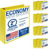 Samsill 2 Inch 3 Ring Binders, Economy Round Ring, Clear View Cover, 425 Sheet Capacity - for School, Home, Office - Yellow, 12 