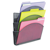 Safco Products 4175BL Onyx Magnetic Triple File Pocket 4 HeavyDuty Magnets for Metal or Fabric Surfaces CommercialGrade St