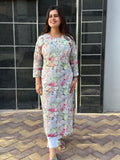 Gosriki Women'S Cotton Blend Straight Printed Kurta (Raagavi Grey-Gs_Xl_Grey_X-Large),Grey,,B0D7J2HPK5