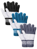 Patelai 3 Pairs Microfiber Plant Dusting Gloves Leaf Cleaning Gloves for Indoor Plants, Blinds, Furniture, House (Black,Dark Blu
