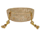 Navti Creations WomenS Golden Kamarband (Bridal Belt) With Zari Embroidery & String (Adjustable)