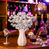 Knitgrip 12 Pcs Disco Ball Ornaments Silver Christmas Ornaments Disco Balls Party Decorations Glitter Mini Flower Picks Sticks B