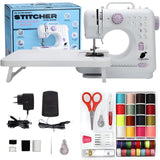 Sewing Machine, Basic Sewing Machine with Foot Pedal, Stitching Machine For Children With Sewing Kit, Dual Threads Electric Tack