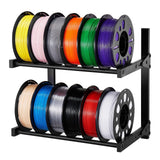 VEVOR Wall Mount Printer Filament Storage Rack, 2-Tier Wall Bracket Storage Shelf, Rolling Filament Spool Holders Racks with Whe
