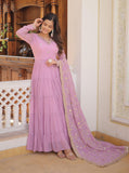 Wedani Georgette Embroidered Work Anarkali Kurta Set For Womens (In Alpha Xl Regular Purple),PURPLE,XL,Georgette,Anarkali,