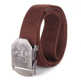 Zoro MenS Cotton Canvas NonLeather Fabric Belt Buckle For Jeans Cargo Jogger (Brown, Free Size)