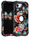 Hekodonk for iPhone 17e Case,iPhone 16e Case,Glow in The Dark Three Layer Heavy Duty Shockproof Protection Hard Plastic+Soft Sil