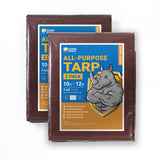 GUARD SHIELD Brown/Green Tarp 10x12 Feet Medium Duty Outdoor Waterproof Multi Purpose Poly Tarps Cover 7mil (2-Pack)