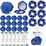 XunYee 30 Sets Bridal Shower Favors for Guests 30 Rose Compact Mirror Bulk 30 Hair Ties Satin Elastic Scrunchies 30 Thank You Ca