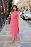 Anni Designer Women'S Rayon Viscose Printed Straight Kurta With Pant (Manada Pink-Vks01_M_Pink_Medium),Pink,M,,,