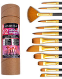 Haristar Handmade Professional Artist Painting Brush Set for Acrylic, Watercolor, & Gouache Painting with Brush Holder Cruelty