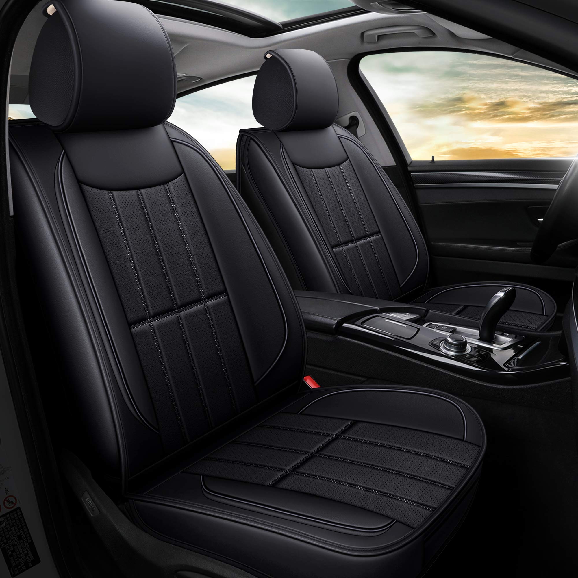Aoog Leather/ Leatherette Automotive Seat Covers For Cars Suv Pick-Up Truck, Universal Non-Slip Vehicle Cushion Cover Waterproof