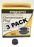 GLIFE 3 Pk, Presto Pressure Cooker Overpressure Plug 09915