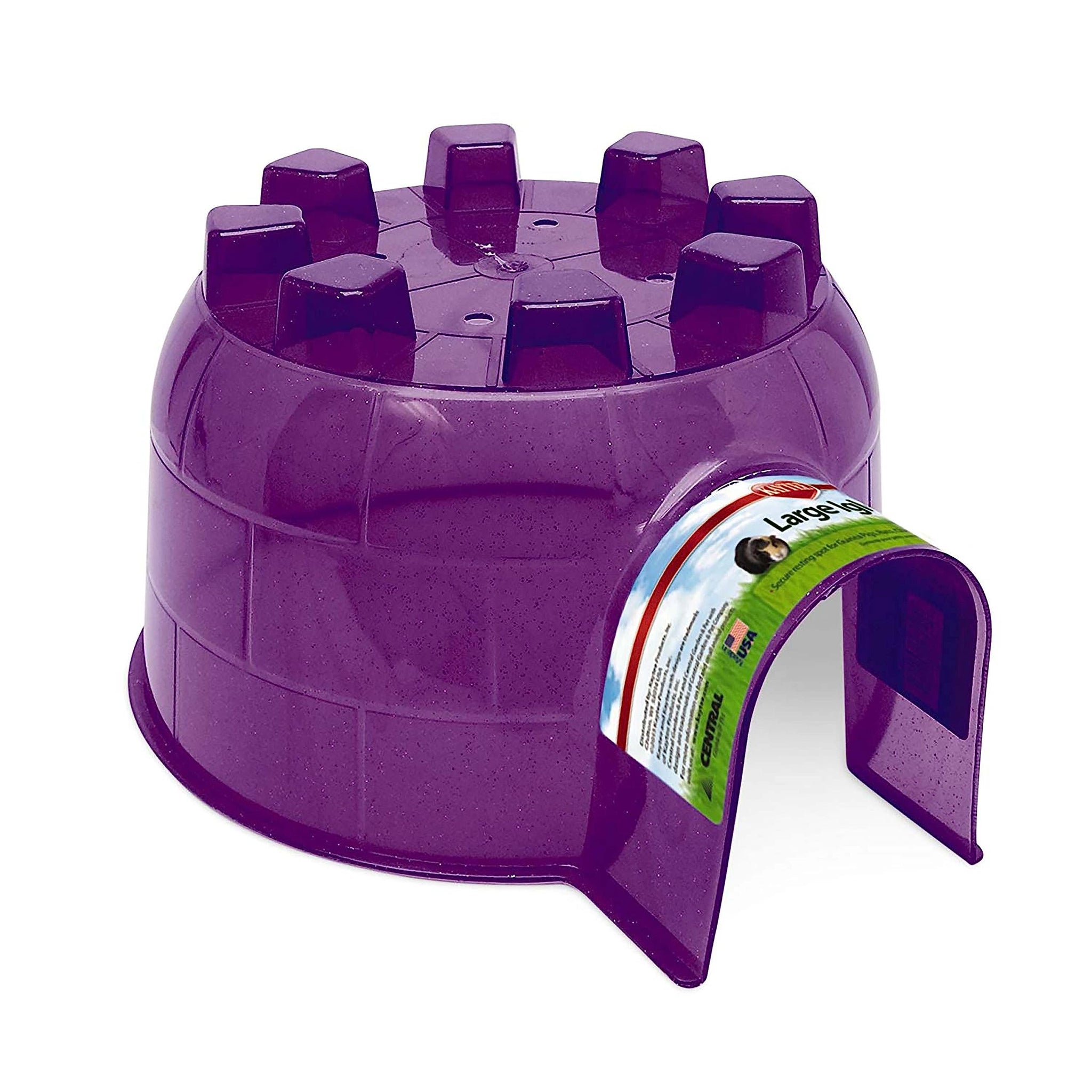 Kaytee Igloo Habitat Hideout For Pet Guinea Pigs, Ferrets, Dwarf Rabbits, Chinchillas, and Other Small Animals, Assorted colors,