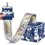 Meiidoshine 21st Birthday Money Box for Cash Gift, Surprise Pull Out Money Gift Box with 100Pcs Transparent Bags - Fun Ways to G