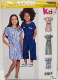 New Look Sewing Pattern N6612 Childrens, Girls Jumpsuit, Romper and Dress, Size: A (345678101214)