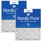 Nordic Pure 24x24x1 (23 3/8 x 23 3/8 x 3/4) Pleated MERV 12 Air Filters 2 Pack