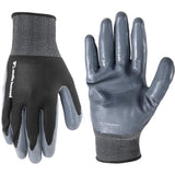 Wells Lamont Mens Coated Grip Work Gloves, Nitrile Coating, Medium (546M), Black