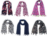 Fusfus WomenS Printed Scarf And Stoles, (Multicolor, Fs076) Pack Of 6
