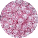 100pcs Crackle Glass Beads 8mm Round Crystal Glass Spacer Crafts Beads for Jewelry Making Necklace Bracelet Earrings DIY Crafts(
