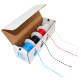 30 Gauge Hook Up Wire Kit Stranded Wire, Tinned Copper Includes 4 Different Color 25 Foot Spools & Dispenser Box by EX ELECT