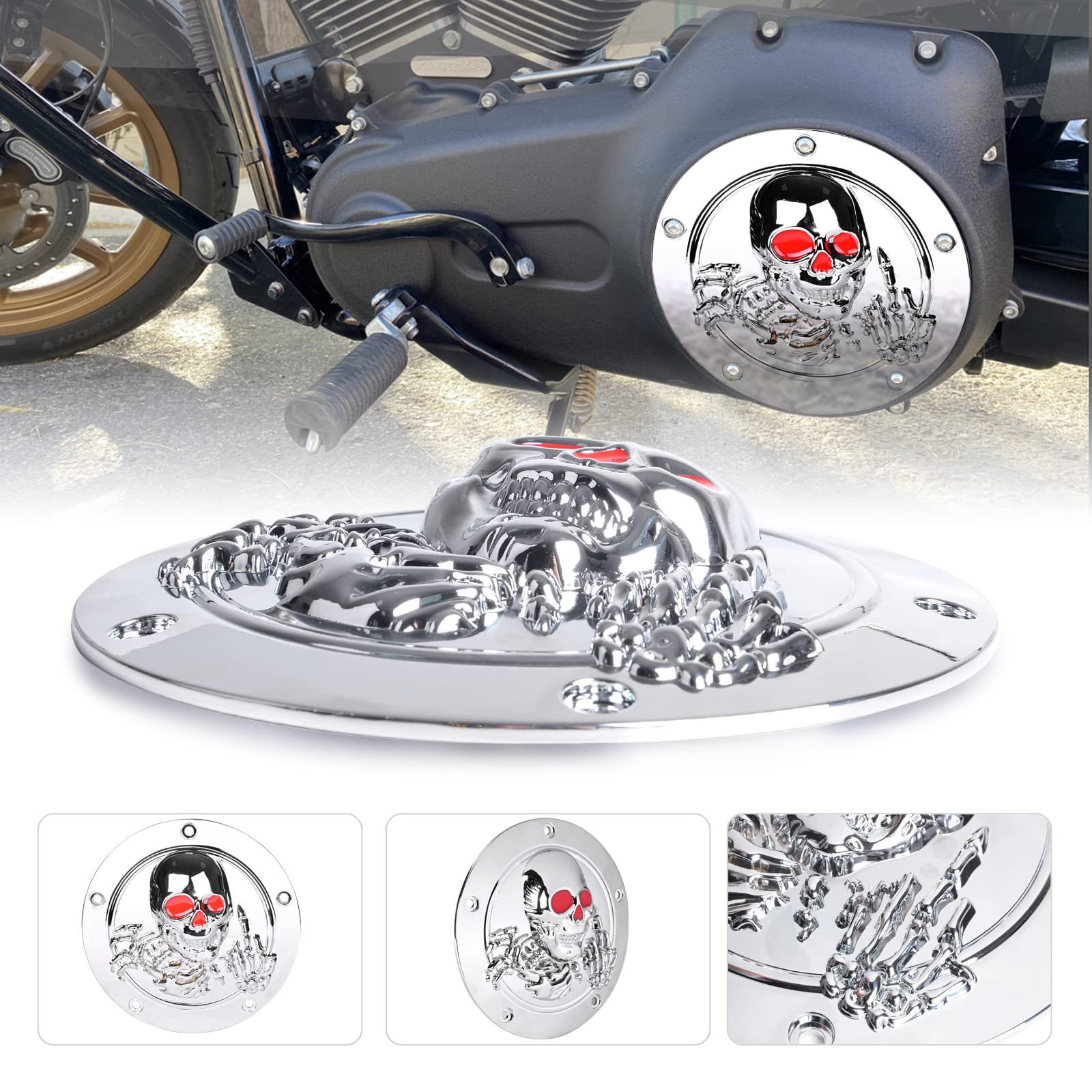 Goldfire 5 Hole Derby Timer Cover and Points Covers Fits for Harley 1999-2014 Big Twin Cam Touring Road King Electra Glide FLHR