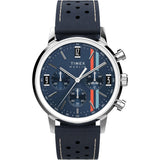 Timex Marlin Analog Watch For Man With Blue Round Dial & Blue Leather Strap Band Water Resistant Men'S Wrist Watches - Tw2W99000
