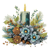 MVVMTOP Christmas Diamond Art Painting Kit, 5D DIY Candle & Flower, Special Shape Crystal Diamond Partial Diamond Art Painting M