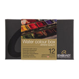 Rembrandt Professional Watercolour Metal Tin Set 12 Half Pans + 1 Brush General Selection (05838612)