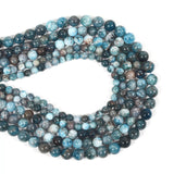 Malahill Gemstone Beads for Jewelry Making, Sold per Bag 5 Strands Inside, Blue Apatite 6mm