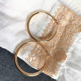 Doubnine Hoop Earrings for Women Golden Large Earrings Thick Round Chunky Fashion Jewelry 50 mm (golden)