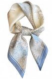 Mgbmyltm WomenS Blue Floral Square Scarf 70X70Cm, 100% Polyester Silky Neck Scarf, Head Wrap And Handbag Accessory For Daily We