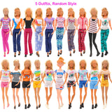 BARWA 42 Pack Doll Clothes and Accessories 5 PCS Fashion Dresses 5 Tops 5 Pants Outfits 6 PCS Mini Dresses 10 Shoes 6 Necklace 1
