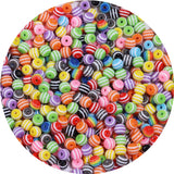 500PCS 6mm Smooth Acrylic Resin Stripe Beads Round Craft Beads for DIY Bracelet Necklace Earrings Keychain Women Jewelry Making 