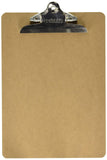 BAZIC Products Standard Size Hardboard Clipboard w/Sturdy Spring Clip, Wood