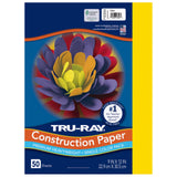 Pacon 103004 Tru-Ray Construction Paper, 76 lbs., 9 x 12, Yellow, 50 Sheets/Pack