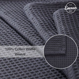 Encasa Homes Anti-Odour Waffle Kitchen Dish Towels, 28x18 (4 Pc Set) Highly Absorbent, Tea Towels for Cleaning & Quick Drying, C