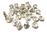 Rhinestone Spacer Silver Color For Jewellery Making, Designer Craft Making Pack Of 50