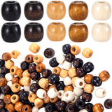 BEIQIYA 100pcs Large Hole Wooden Beads, Vintage Round Hair Beads for Braids, Wood Necklace Bracelet Spacers Jewelry Making Suppl