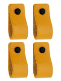 Brute Strength - Leather Drawer Pulls - Ochre Yellow - 4 pcs - 4-15/16 x 1 - Leather Handle - Leather Dresser Pulls - Cabinet k