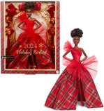Barbie Signature Doll, 2024 Holiday Fashion Doll With Brown Hair Wearing Plaid Gown, Seasonal Collector Gift In Displayable Pack